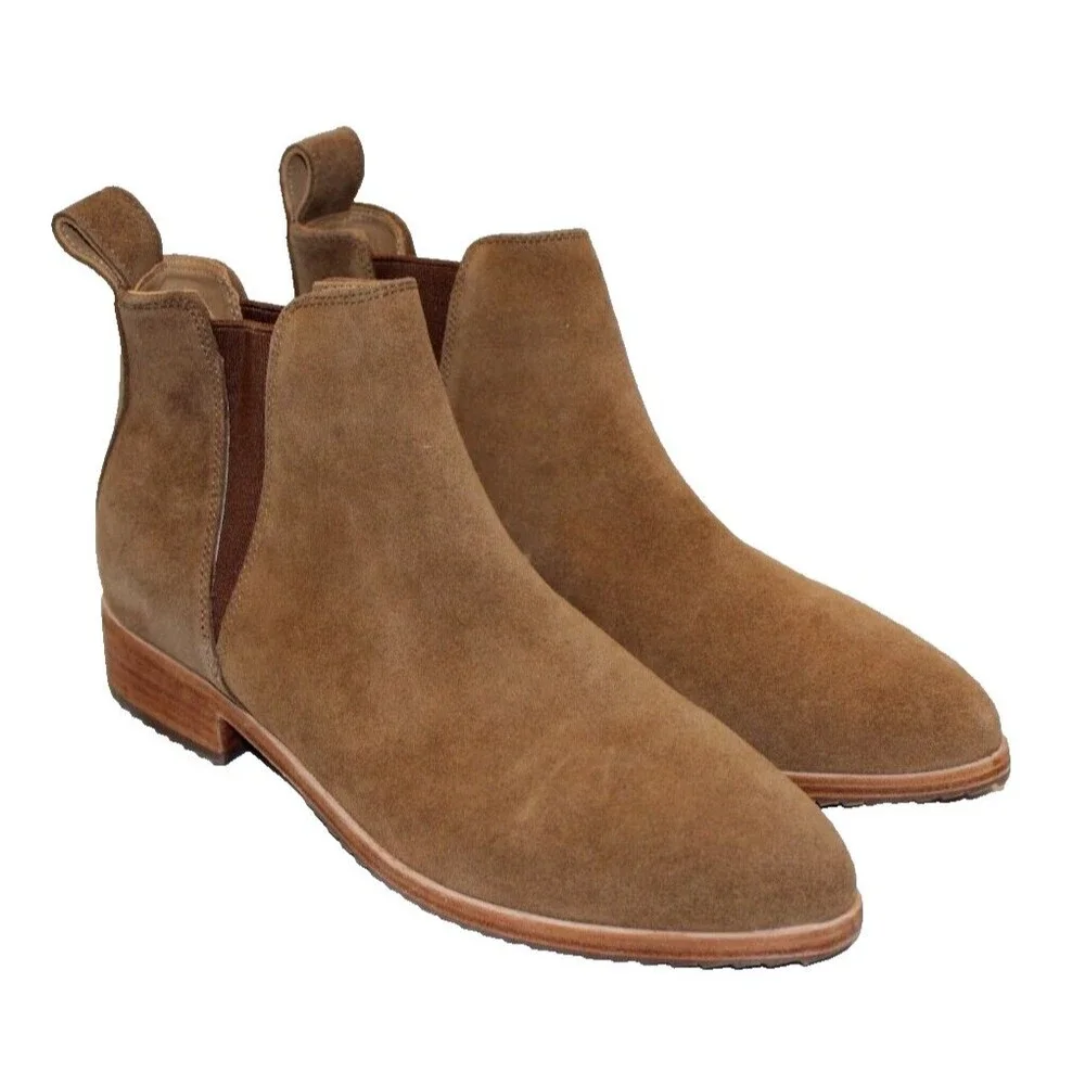 NISOLO Eva Chelsea Boot Classic‎ Taupe Suede Ankle Boots Size 8 NIB $228